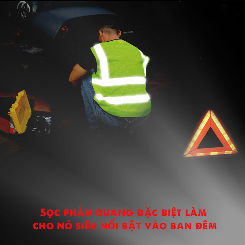 Áo Gile Phản Quang Có Túi Chất Liệu Thoáng Mát, Thấm Hút Mồ Hôi