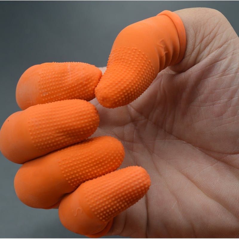 Bao Ngón Tay Cao Su Cam Sần Có Gai Có Đai Chống Tĩnh Điện Chống Trượt Finger Cots Túi 300 Cái - Loại Dùng Một Lần