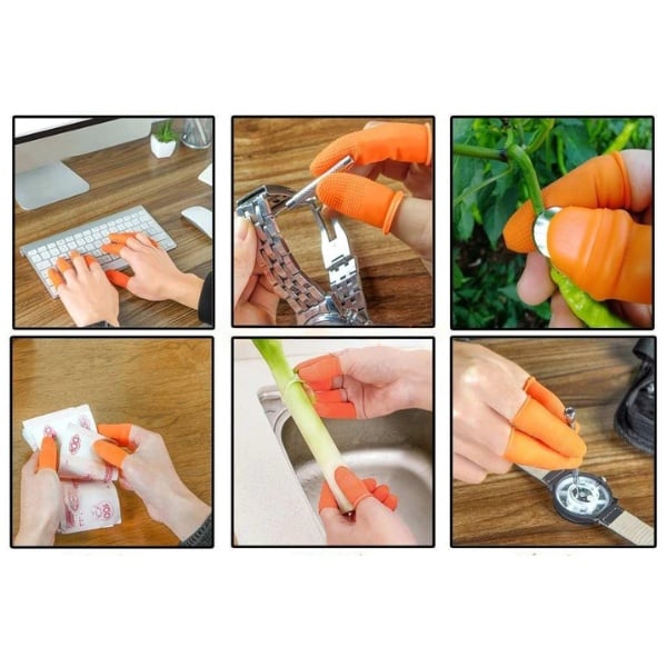Bao Ngón Tay Cao Su Cam Sần Có Gai Có Đai Chống Tĩnh Điện Chống Trượt Finger Cots Túi 300 Cái - Loại Dùng Một Lần