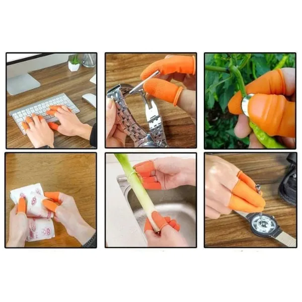 Bao Ngón Tay Cao Su Cam Sần Có Gai Có Đai Chống Tĩnh Điện Chống Trượt Finger Cots Túi 300 Cái - Loại Dùng Một Lần