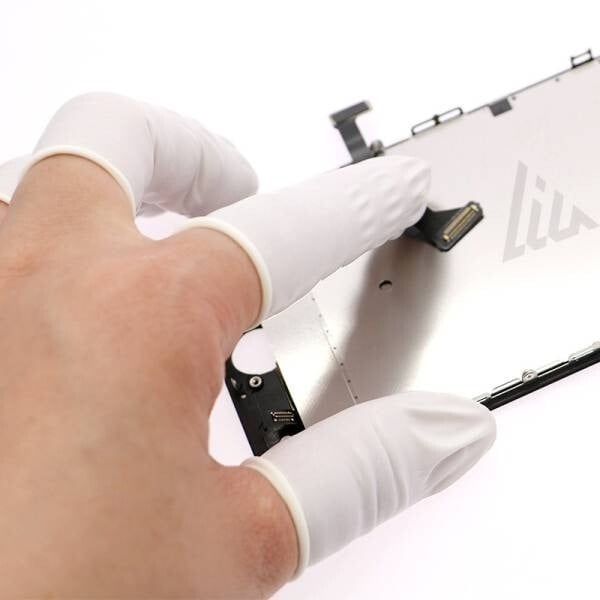 Bao Ngón Tay Cao Su TrắngVàng Có Đai Chống Tĩnh Điện Chống Trượt Finger Cots (500g1 gói) - Loại Dùng Một Lần