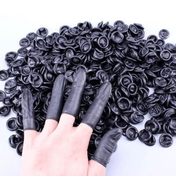 Bao Ngón Tay Cao Su TrắngVàng Có Đai Chống Tĩnh Điện Chống Trượt Finger Cots (500g1 gói) - Loại Dùng Một Lần