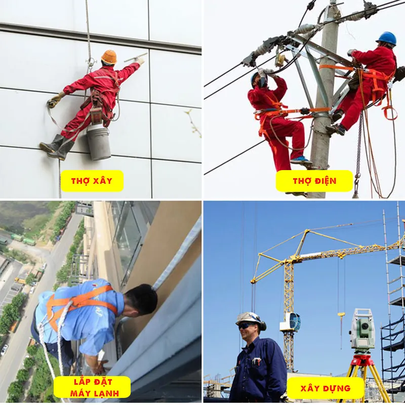 Dây Đai An Toàn Toàn Thân 5 Điểm Điều Chỉnh Tải Trọng 100Kgngười Lực Kéo 13000N
