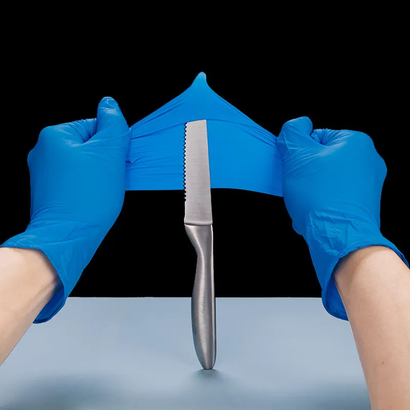 Bao Tay Y Tế Vietglove Ezcare Màu XanhĐenTrắng Không Bột Nitrile 23cm