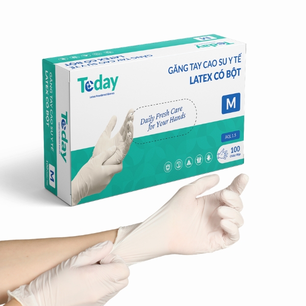 Găng Tay Cao Su Y Tế Today Có Bột Dài 24cm
