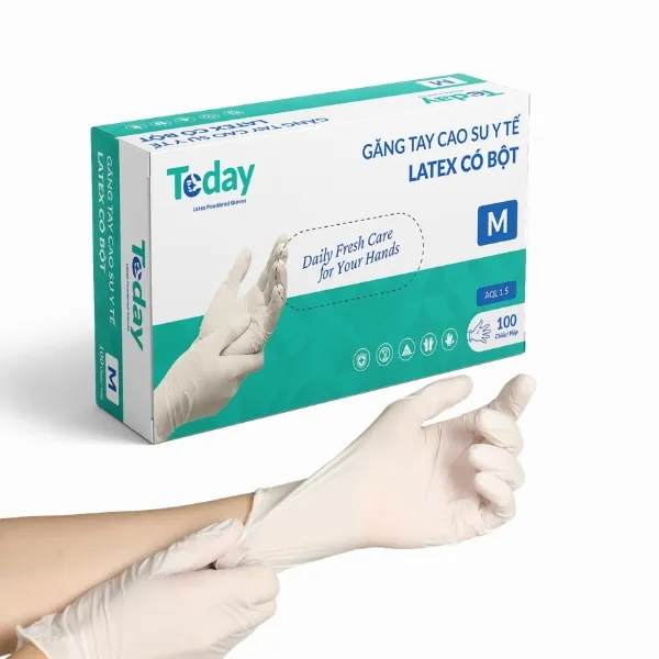 Găng Tay Cao Su Y Tế Today Có Bột Dài 24cm