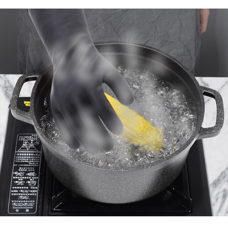 Găng Tay Chịu Nhiệt Độ Cao 250°C Bằng Cao Su Dài 31cm Chống Thấm Nước