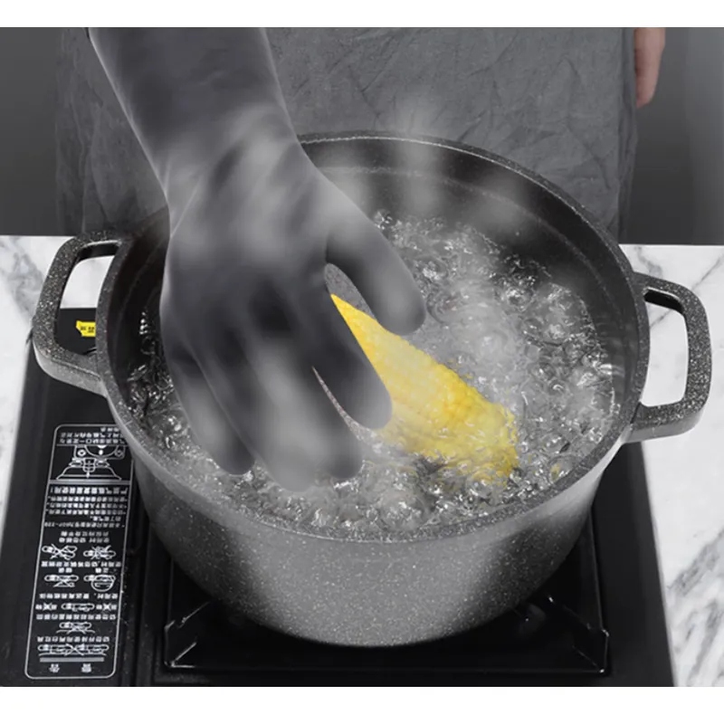 Găng Tay Chịu Nhiệt Độ Cao 250°C Bằng Cao Su Dài 31cm Chống Thấm Nước