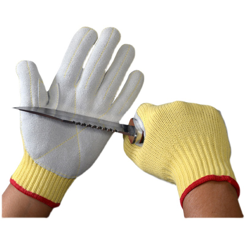 Găng Tay Chịu Nhiệt Độ Cao, Chống Cắt Level 5 Sợi Aramit + Da Dài 24CM