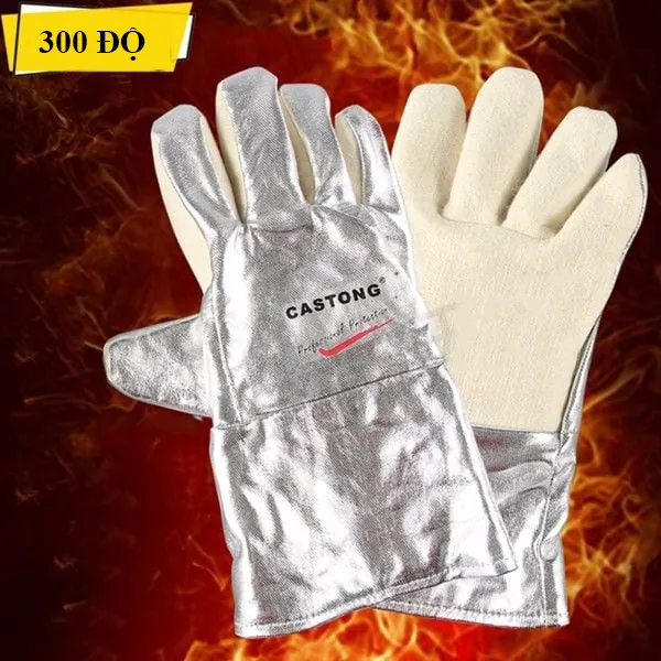Găng Tay Chịu Nhiệt 300 Độ C Castong Trắng Bạc NFRR15-34