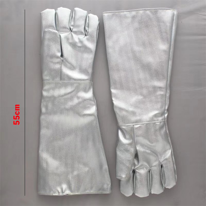 Găng Tay Chịu Nhiệt 500 Độ, Bức Xạ Nhiệt 1000°C Tráng Nhôm Chiều Dài 55cm