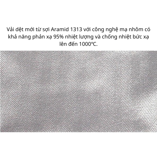 Găng Tay Chịu Nhiệt 500 Độ, Bức Xạ Nhiệt 1000°C Tráng Nhôm Chiều Dài 55cm