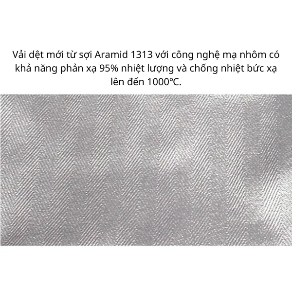 Găng Tay Chịu Nhiệt 500 Độ, Bức Xạ Nhiệt 1000°C Tráng Nhôm Chiều Dài 55cm