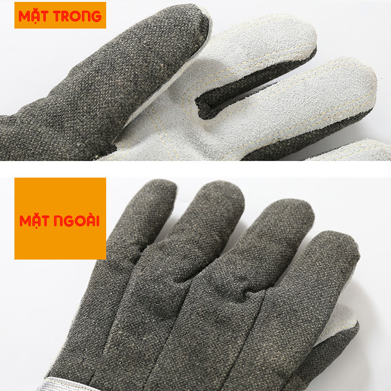 Găng Tay Chịu Nhiệt 800°C Phủ Lá Nhôm + Aramid Dài 55cm