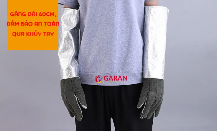 Găng Tay Chịu Nhiệt 800°C Phủ Lá Nhôm + Aramid Dài 55cm