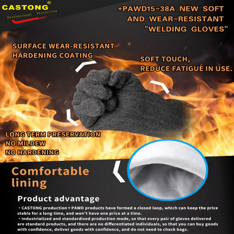 Găng Tay Chịu Nhiệt Castong Làm Bằng Sợi Cotton + Para-aramid Chống Cháy Tiêu Chuẩn CE EN388 AND EN407