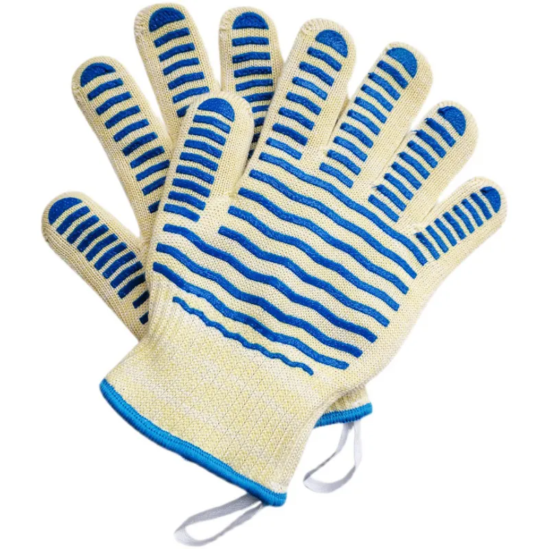 Găng Tay Chịu Nhiệt Lò Nướng Chất Liệu Aramid + Silicone Chống Trượt, Cách Nhiệt 500°C