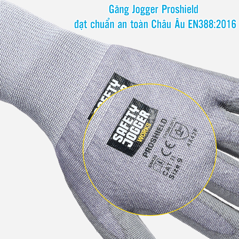 Găng Tay Chống Cắt Jogger Proshield 4X42F Lòng Bàn Tay Phủ PU Chống Cắt Cấp 5 Tiêu Chuẩn EN3882016
