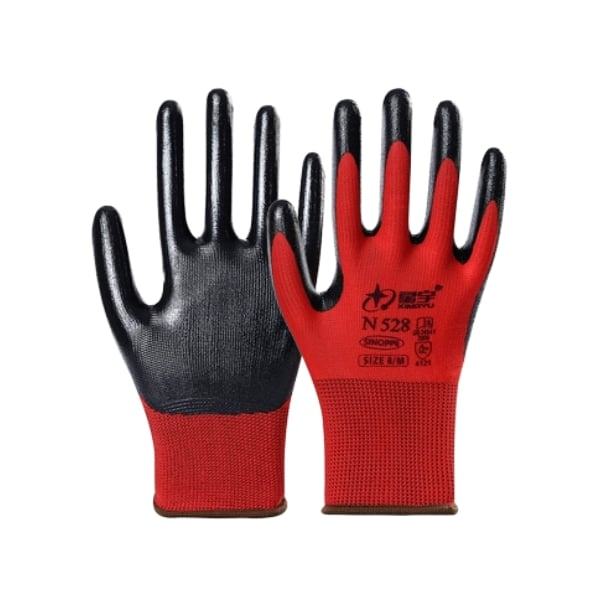 Găng Tay Chống Dầu Hóa Chất XingYu N528 Sợi Polyester Phủ Nitrile