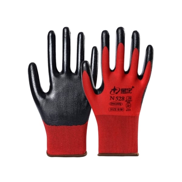 Găng Tay Chống Dầu Hóa Chất XingYu N528 Sợi Polyester Phủ Nitrile