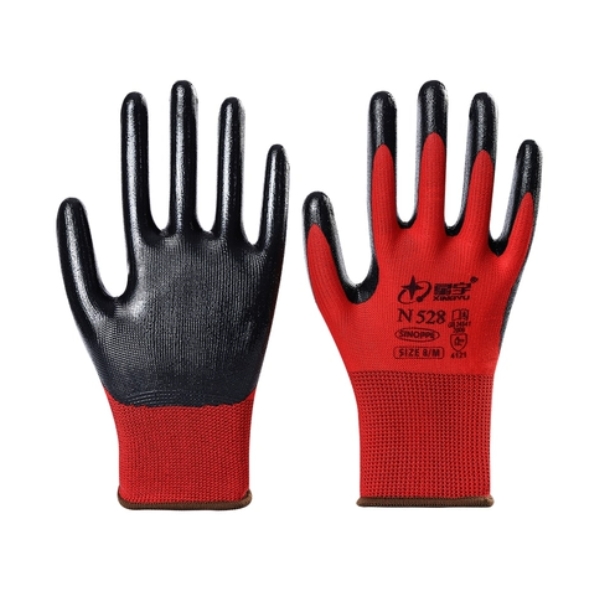 Găng Tay Chống Dầu Hóa Chất XingYu N528 Sợi Polyester Phủ Nitrile