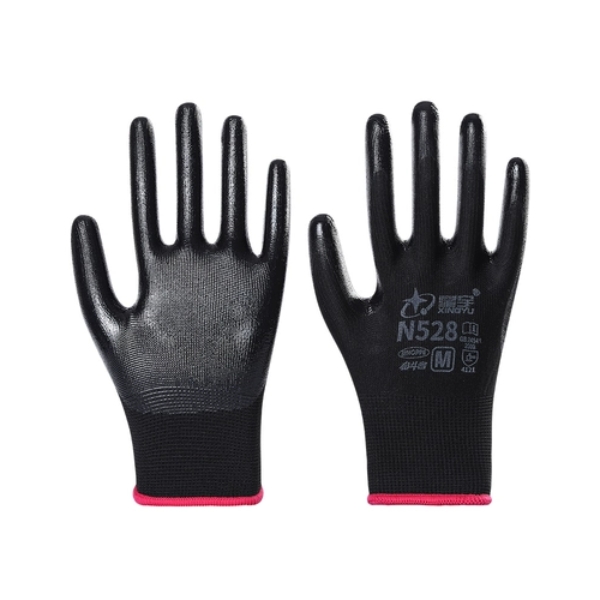 Găng Tay Chống Dầu Hóa Chất XingYu N528 Sợi Polyester Phủ Nitrile