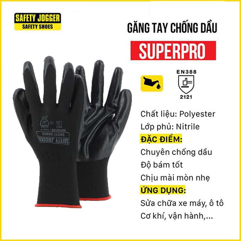Găng Tay Chống Dầu Phủ Nitrile Jogger Superpro