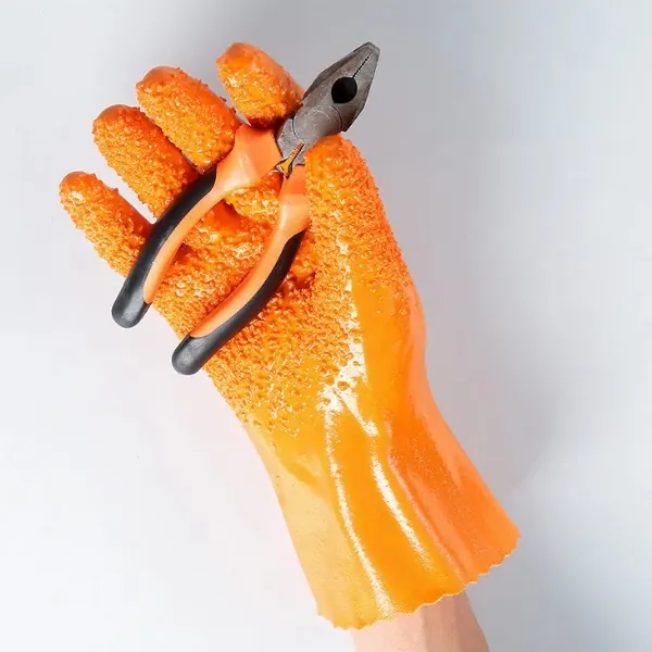Găng Tay Chống Dầu Và Hóa Chất 708807908999 Phủ Nhựa PVC Có Hạt Cao Su