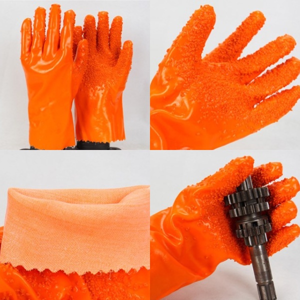 Găng Tay Chống Dầu Và Hóa Chất 708807908999 Phủ Nhựa PVC Có Hạt Cao Su