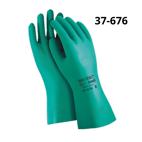 Găng Tay Chống Hóa Chất Ansell Solvex 37-676 Chống Dầu Và Axit
