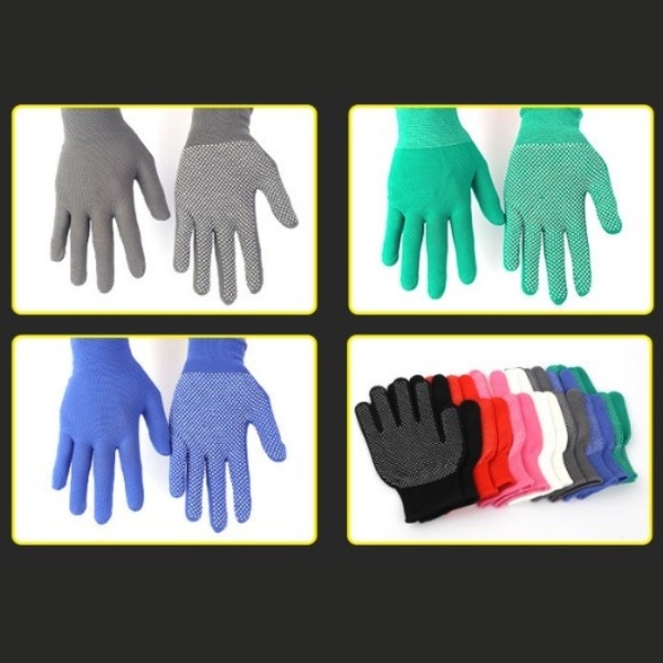 Găng Tay Chống Trượt Dệt Kim 13 Phủ Hạt Nhựa Nylon
