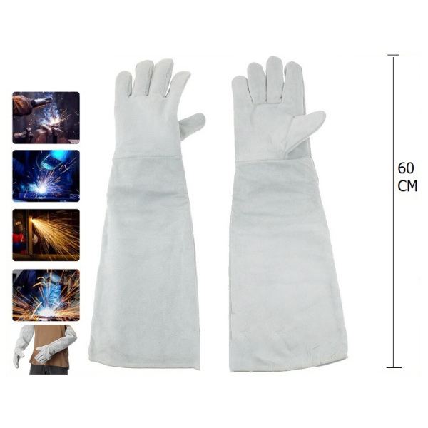 Găng Tay Da Hàn Dài 60cm Chống Nóng Chịu Nhiệt Cao Và Chống Tia Lửa Hàn