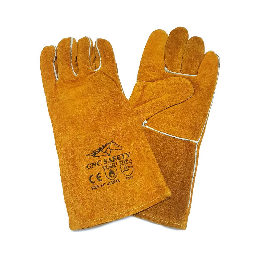 Găng Tay Da Hàn GNC Safety Màu Đỏ 14 -16 Inch