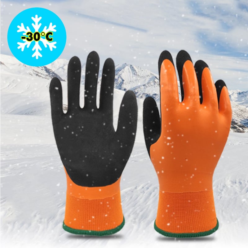 Găng Tay Kho Lạnh Chịu Được Nhiệt Độ -35°C Lòng Bàn Tay Phủ Cao Su Chống Trơn Trượt, Không Thấm Nước