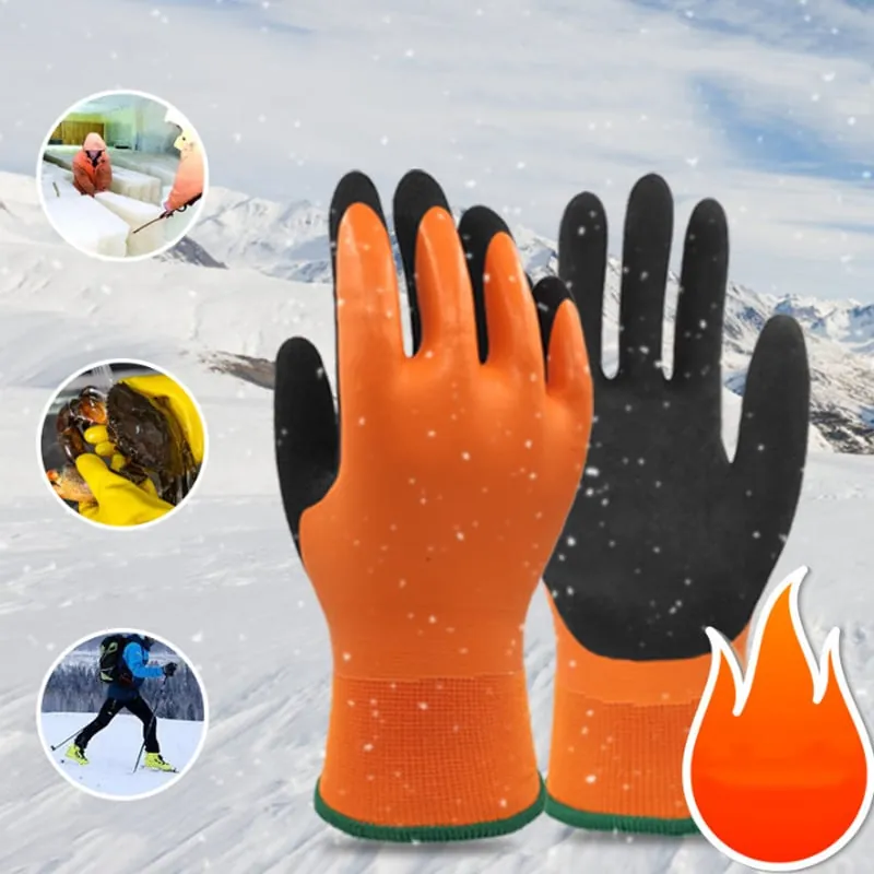 Găng Tay Kho Lạnh Chịu Được Nhiệt Độ -35°C Lòng Bàn Tay Phủ Cao Su Chống Trơn Trượt, Không Thấm Nước