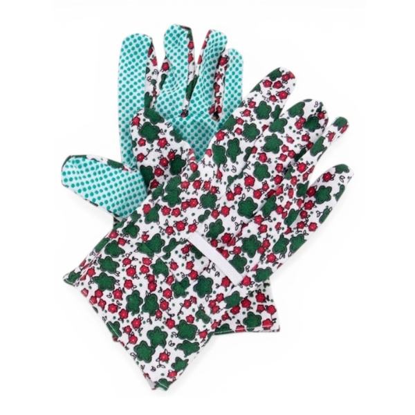 Găng Tay Làm Vườn Cotton Phủ Hạt Nhựa PVC Chống Trơn Trượt