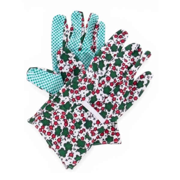 Găng Tay Làm Vườn Cotton Phủ Hạt Nhựa PVC Chống Trơn Trượt