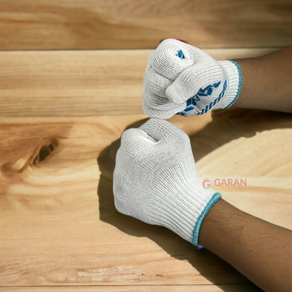 Găng Tay Len Phủ Cao Su Bánh Xe Chống Trơn Trượt, Bảo Vệ Tay Khỏi Các Vật Sắc Nhọn