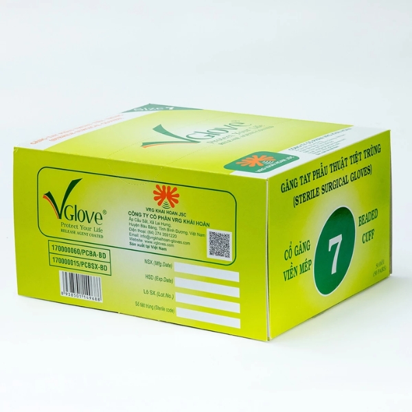 Găng Tay Phẫu Thuật Tiệt Trùng Vglove Có Bột