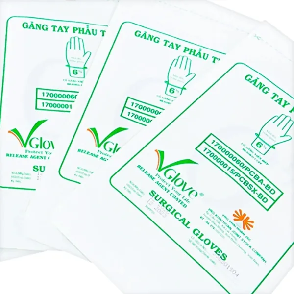 Găng Tay Phẫu Thuật Tiệt Trùng Vglove Có Bột