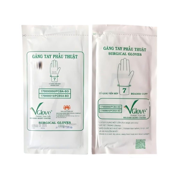 Găng Tay Phẫu Thuật Tiệt Trùng Vglove Có Bột