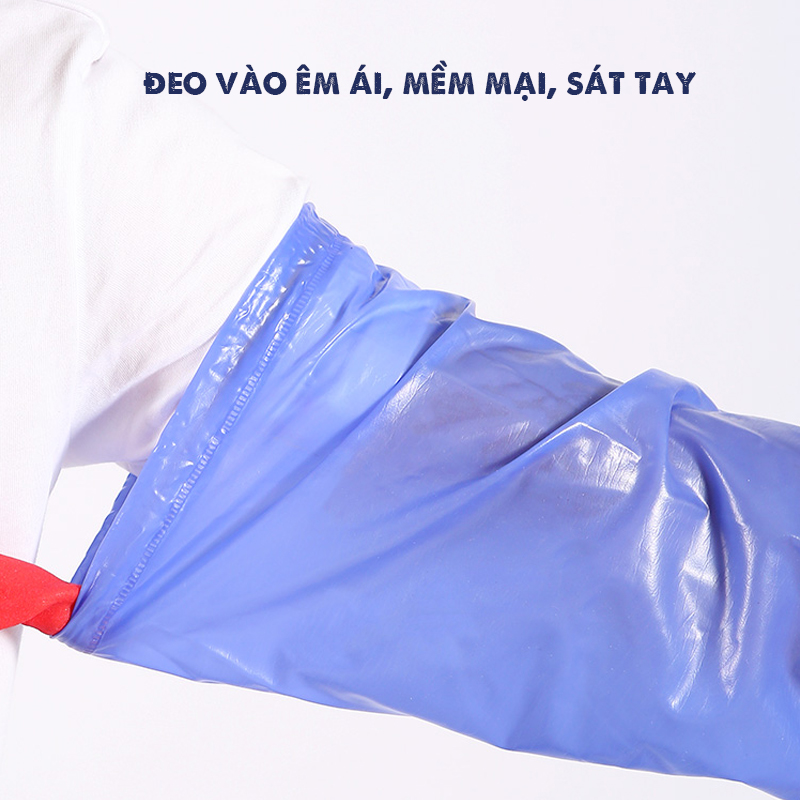Găng Tay Rửa Bát, Vệ Sinh, Nội Trợ Bằng Cao Su Lót Nhung Chống Thấm Nước Dài 45cm