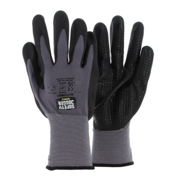 Găng Tay Safety Jogger Allflexdot Phủ Chấm Nitrile Chống Trượt