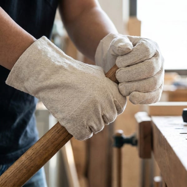 Găng Tay Vải Bạt 90 Gram Có Lót Trong Chống Mài Mòn Siêu Bền Cho Công Trường Và Cơ Khí