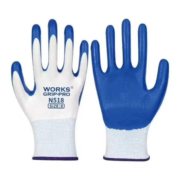 Găng tay Chống Dầu Works Grip-Pro N518 Sợi Nylon Nhúng Nitrile