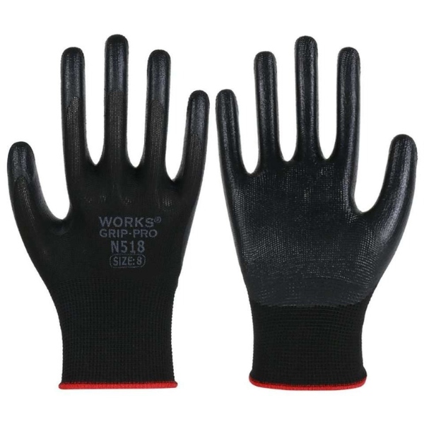 Găng tay Chống Dầu Works Grip-Pro N518 Sợi Nylon Nhúng Nitrile