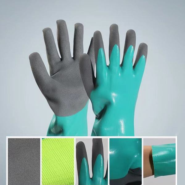 Găng tay bảo hộ Nitrile dài chống thấm nước, chống cắt, chống dầu và hóa chất
