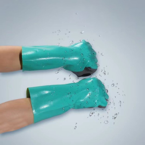 Găng tay bảo hộ Nitrile dài chống thấm nước, chống cắt, chống dầu và hóa chất