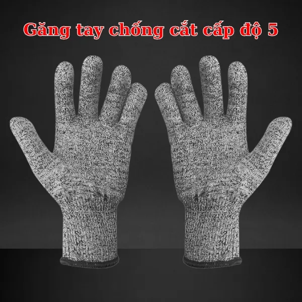 Găng tay chống cắt cấp độ 5 HPPE-2 viền đen