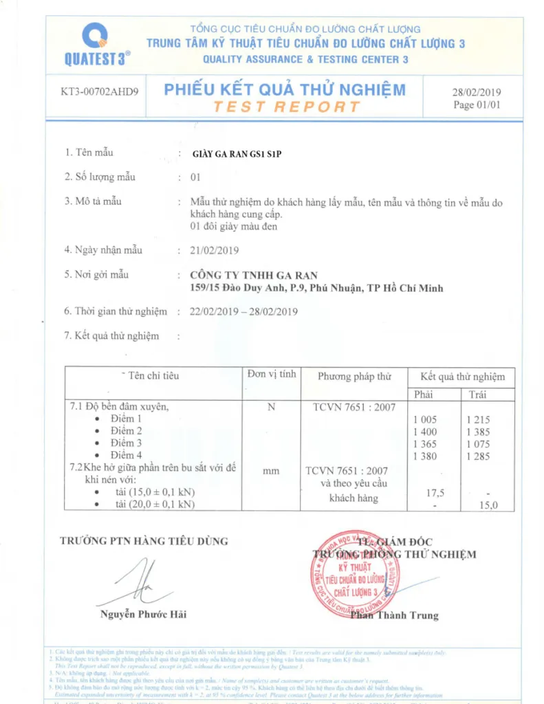 GIÀY BẢO HỘ GARAN SAFETY GS1